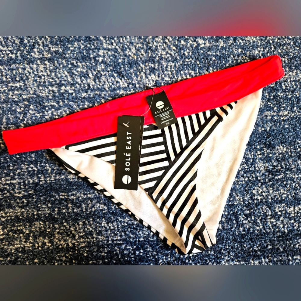 SOLÉ EAST Stripe Bikini Bottoms